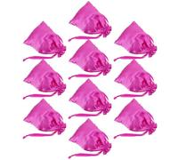 PRETYZOOM 10Pcs Satin Wig Bags Drawstring Wig Storage Pouches 15X20Cm Portable Hair Extension Organizer for Travel and Business Use in Rose Red