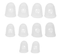PRETYZOOM 10pcs Silicone Finger Sleeve Protectors for Kalimba Thumb Piano Flexible Fingertip Covers Transparent Finger Guards for Musical Instrument Practice
