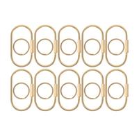 PRETYZOOM 10pcs Solid Brass Key Rings with Secure Twist Lock U-Shaped Detachable Keychain Clips for Outdoor Activities and Travel Flat 25mm Key Fob Rings
