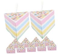 PRETYZOOM 10pcs Triangular Cake Shaped Favor Boxes Small Candy Party Sweets Boxes Pink Dot for Wedding Birthday Halloween Celebration