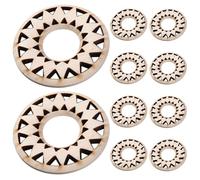 PRETYZOOM 10pcs Unfinished Wood Slices for Crafts DIY Wooden Discs 35mm Hollow Sunflower Shape Woodcut Ornaments for Ethnic Style Jewelry Making and Earrings