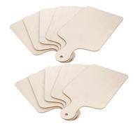 PRETYZOOM 10pcs Wood Craft Cutting Boards with Handle Unfinished Wooden Chopping Boards for Food Serving Cheese Bread DIY Kitchen Decoration and Use