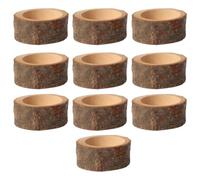 PRETYZOOM 10pcs Wooden Candle Holder Wedding Registry Must Haves Dinner Table Decor Rustic Wooden Candle Stand Enchanted Forest Decorations Tea Candles Holders Wood Pile Mini