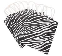 PRETYZOOM 10pcs Zebra Paper Gift Bags with Handles Multi-function Portable Paper Party Bags for Holiday and Birthday Presents