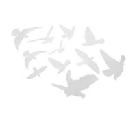 PRETYZOOM 11pcs Mirror Wall Decals Acrylic Mirror Sticker Flying Bird Doves Pattern Silver, Easy to Operate, for Closet and Door, Living Room and Nursery Decor