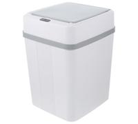 PRETYZOOM 12l Automatic Sensor Trash Can Plastic White for Bathroom | Motion Activated Lid, Silent Operation, Odor Control, 2 Aa Battery Power, Dorm and Desk Use