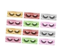 PRETYZOOM 12pairs Fake Eyelash Makeup Art Eyelashes Fiber Dense Extension Tool for Eye Beauty
