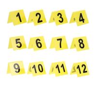 PRETYZOOM 12pcs Acrylic Number Tents Detective Scene Markers for Halloween Party Supplies Sturdy Number Signs for Werewolf Games and Crime Scene Decorations