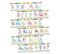 PRETYZOOM 12pcs Alphabet and Flash Cards for Preschool Wall Decoration Vibrant Abc and Line Strips for Kindergarten Classroom Playroom Learning and Early Letter Recognition