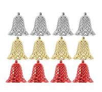 PRETYZOOM 12pcs Christmas Tree Bells Christmas Hanging Bell Decor Xmas Ornament Retro Jingle s Xmas Decor Gold Jingle Decorations Decorations Plastic