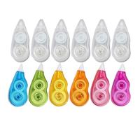 PRETYZOOM 12pcs Correction Tape Set for Students Portable 12m Correction Tape with Rainbow Plain Designs Convenient School Stationery
