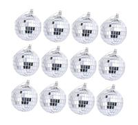 PRETYZOOM 12pcs Glass Mirror Disco Ball for Christmas Wedding Party Bar Decor Hanging Reflective Ball Mirror Disco