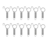 PRETYZOOM 12pcs Pet Cage Door Spring Hooks Stainless Steel Spring Hooks Quick Opening and Closure Design Prevent Animals from Escaping Silver for Rabbit Cage