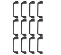 PRETYZOOM 12pcs Plastic Cabinet Pull Handles for Furniture and Gate Garages, Rectangular Black Plastic Drawer Pulls with Rounded Corners and 90mm Hole Centre, Featuring Resilience