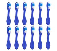 PRETYZOOM 12pcs Prison Toothbrush with Short Handle and Soft Finger Sleeves, Plastic and Nylon Material, Comfortable Grip Designed for Safety and Effective Cleaning, for Institutional Use
