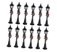 PRETYZOOM 12pcs Scale Village Pathway Lights for Dollhouse Decor DIY Micro Landscape Christmas Village Scenes Highly Detailed Lanterns