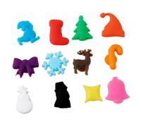 PRETYZOOM 12pcs Silicone Wine Glass Markers Adorable Christmas Elements Design, Creative Drink Identifiers for Xmas Party and Bbqs, Sturdy and Reusable Wine Cup Color