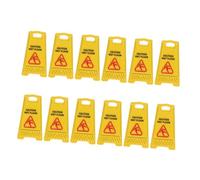PRETYZOOM 12pcs Slide The Warning Sign Carefully Doll House Dollhouse Warning Caution Signs Miniature Wet Floor Realistic Caution Floor Dollhouse Slippery Plastic