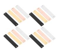 PRETYZOOM 12Pcs Stainless Steel Rectangular Double-Hole Stamping Blanks Metal Dog Tags for DIY Engraving, Small Pet Name Tags Pendant, Gold, Rose Gold, Black