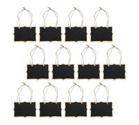 PRETYZOOM 12pcs Two-Sided Blackboards DIY Hanging Board Reusable Easy to Clean Black Wooden Tombstone Shape Message Blackboard for Decorative Projects and Reminders