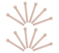 PRETYZOOM 12pcs Wooden Pegboard Pegs Round Sphere Shape for Easy Installation and Efficient Storage, Khaki Wood Hooks for Bathrooms and Studies Organisation