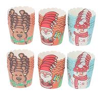 PRETYZOOM 150pcs Wave Shape Cake Cups for Baking Christmas Muffin Holders Assorted Colour Disposable Design