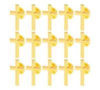 PRETYZOOM 15pcs Golden Zinc Alloy Cross Lapel Pin for Men and Women with Sturdy Structure and Smooth Needle Tips, Vintage Style Brooch Suitable for Religious Events and Prayer on Hats