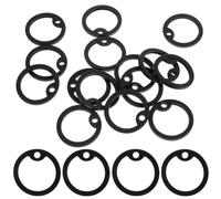 PRETYZOOM 15pcs Silicone Pet Id Tag Silencers for Dog and Cat, Comfortable Black Round Tag Protectors, Soft Mute Circles to Protect and Silence Metal Tags