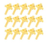 PRETYZOOM 15pcs Vintage Zinc Alloy Cross Lapel Pin for Men and Women, Golden Brooch Sturdy Structure and Smooth Needle Tips, for Weddings and Ceremonies on Hats or Canvas Bags