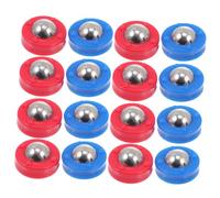 PRETYZOOM 16Pcs Replacement Shuffleboard Rollers for Table Football Machine Mini Sliding Balls with Steel and Plastic Vibrant Red and Blue Colors Compact Lightweight Accessories for Home