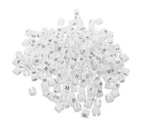 PRETYZOOM 180Pcs White Plastic Pant Size Markers Clothing Size Tags Hanger Clips for Retail Garment Racks and Closet Organization 25-33 Round Hanger Label Clips