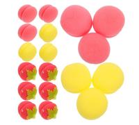 PRETYZOOM 18pcs Heatless Strawberry Shape Hair Rollers, Soft Sponge Curlers for Sleeping, Flexible Sleep Hair Curlers Set with Pink, Yellow, and Strawberry Colors for Overnight Styling