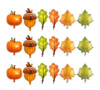 PRETYZOOM 18pcs Thanksgiving Day Balloon Arch Kit with Orange Balloons and Autumn Foil Leaves, Pumpkin, Pine Cones Decorations for Fall Parties and Home Seasonal Decorations
