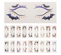 PRETYZOOM 19pcs Eye Makeup Stickers Halloween Skull Pumpkin Eyeshadow Stickers for Carnival Party Easy to Remove