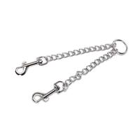 PRETYZOOM 1pcs Double Head Dog Traction Strap Stainless Iron Chain Rope Silver Fashion Design Fit Not to Hurt Your Pet's Neck for Pet Supplies