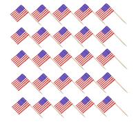 PRETYZOOM 1set American Flag Cupcake Toppers Delicate Party Decorations for Independence Day Birthdays Events Creative US Flag Cake Potted Plant Decor 200pcs