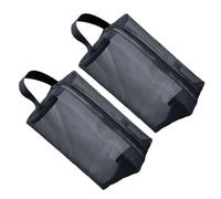 PRETYZOOM 2 PCS Black Mesh Zipper Storage Pouches Portable Lightweight Cosmetic Bags for Travel and Outdoor Use Transparent Organizers with Large Capacity