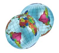 PRETYZOOM 2 Pcs Inflatable Globe Balls for Learning Portable Geography World Map Design Lightweight Educational Tool for Travel and Outdoor Play