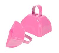 PRETYZOOM 2 Pcs Small Hand Bell Football Metal Cow Team Cowbell Bell for Attention Baseball Event Cowbells Noise Maker for Events for Cheering Pink