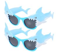 PRETYZOOM 2 Pieces Christmas Glasses Shark Shape Halloween Party Glasses Birthday Fun Glasses Funny Sunglasses Xmas Photo Props Fancy Dress for Children Adults Costume