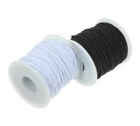 PRETYZOOM 2 Rolls Elastic Bracelet String Thread Cord for DIY Hand Chain Making, Polyester Yarn with Elastic Rubber, Assorted Colour, 1.5mm Thickness, Not Easy to Fade, Fashionable
