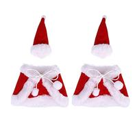 PRETYZOOM 2 Set Christmas Wine Bottle Cover Mini Santa Clause Suit with Hat for Wine Bottle Xmas Holiday Party Table Decoration