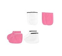 PRETYZOOM 2 Sets Paraffin Therapy Gloves and Foot Covers for Spa Wax Heat Treatment Comfortable Sealing Hand and Foot Care Wraps for Moisturizing and Dead Skin Removal White and Pink
