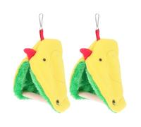 PRETYZOOM 2 Sets Parrot Warm Nest with Triangle Shape and Bird Stand, Comfortable Wood and Cotton Bird Hammock for Indoor and Outdoor Use, Suitable for Parakeets and Parrots