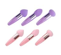 PRETYZOOM 2 Sets Portable Wet Dry Makeup Sponges Pen-shaped Cosmetic Tools Small Beauty Sponge Brushes for Foundation Concealer Blending with Easy-grip Handle Smooth Heads for Facial