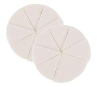 PRETYZOOM 2 Sets Wedge Makeup Sponges Latex Facial Pads for Foundation Blending Dry and Wet Use White Cosmetic Puff for Precise Eye Nose Cheek Application