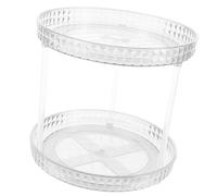 PRETYZOOM 2 Tier Perfume Storage Rack Rotating Perfume Holder round Cosmetic Tray Desktop Organizer Luxury Diamond Pattern Double Layer Organizer for Household Vanity