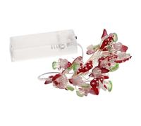 PRETYZOOM 20 LED Lights Mushroom Shape Indoor Decorative Light String Battery Powered Emits A Glow Red Plastic Copper Wire Unique Celebration Decorative Lamp for Bedroom and Porch Easter