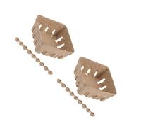 PRETYZOOM 20 Pcs Berry Basket Paper Tray Holder for Raspberries, Khaki | Pulp Fibre and Corrugated Paper, Tabletop Display Ready, Rustic Vintage Look, for Food Stylists and Market Vendors