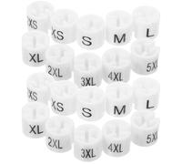 PRETYZOOM 200pcs Plastic Garment Markers for Clothes Hangers 10 Different Sizes from 2XS to 5XL White Round Size Circles for Closet Sturdy and Not Easy to Rub